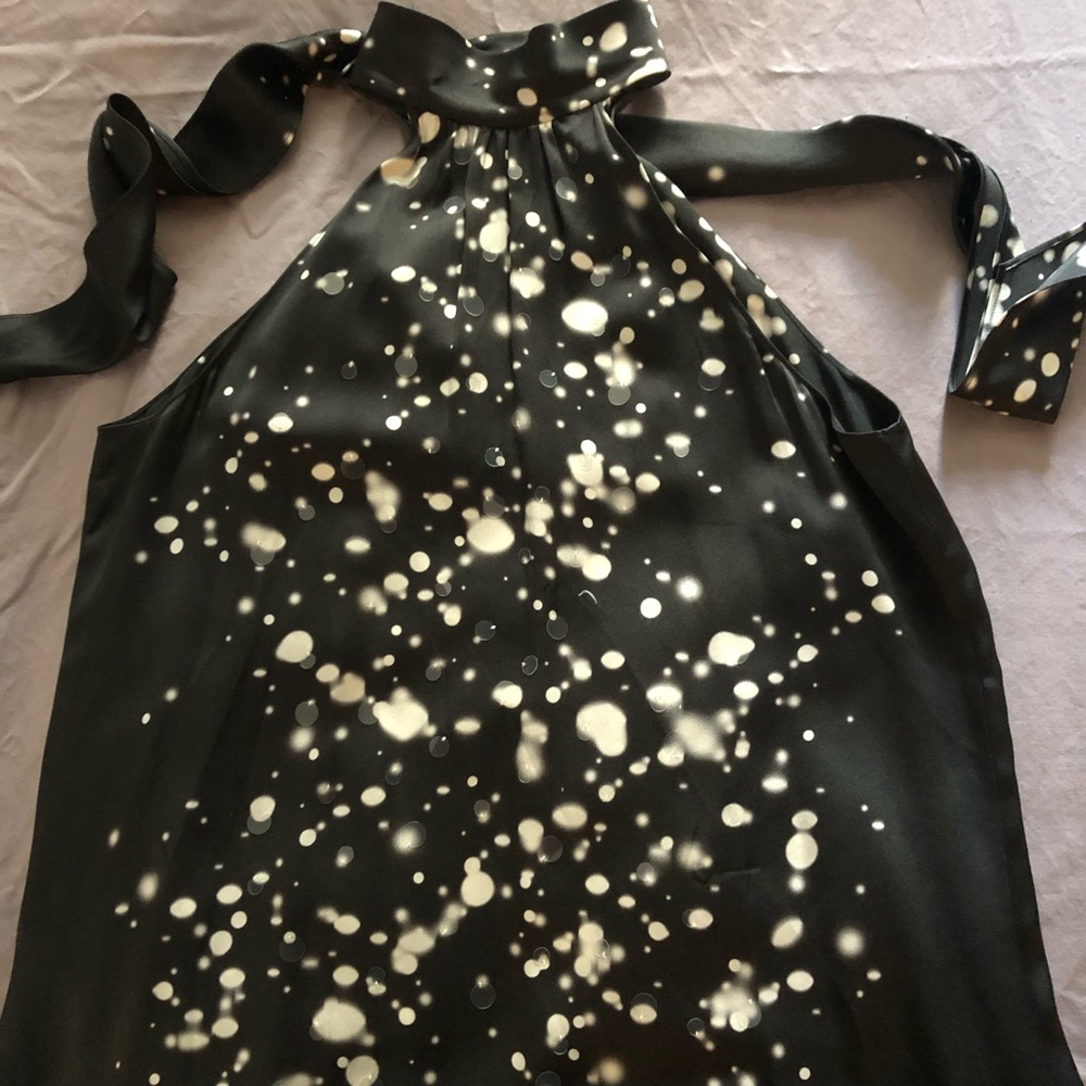 Satin halter dress/top with celestial print